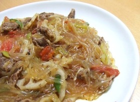 牛肉と春雨のオイスターソース炒め