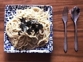 簡単☆生クリーム消費*海苔クリームパスタ