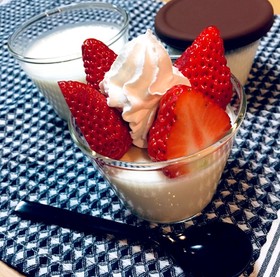 レンジde豆乳クリームチーズ牛乳プリン