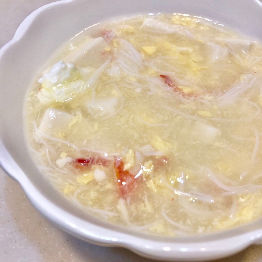 カニと豆腐のとろとろスープ〜無添加の画像