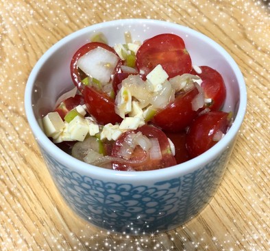 トマト&ネギの簡単混ぜサラダの写真