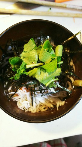 朝食♪焼おにぎりでしらすのだし茶漬け☆