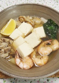 【一人鍋】海老と帆立の海鮮塩鍋