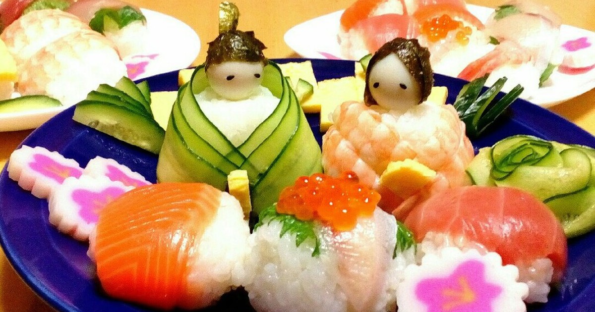 ひな祭りに 簡単 お雛様の手まり寿司 レシピ 作り方 By もふきゅう クックパッド