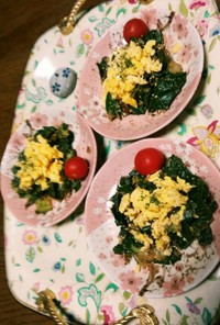 青菜のゴマ和え❕春色✨炒り卵のせ☺