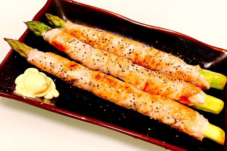 アスパラ肉巻き 1本丸ごと簡単 レシピ 作り方 By Makopeace クックパッド 簡単おいしいみんなのレシピが361万品