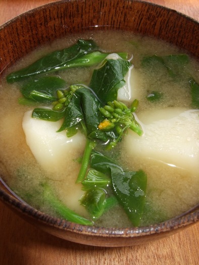 ✿菜の花ジャガイモの味噌汁✿の写真