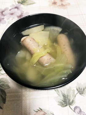 簡単☆カブとソーセージのコンソメスープ