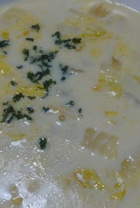 ひとり分の白菜だけの豆乳クリームスープ