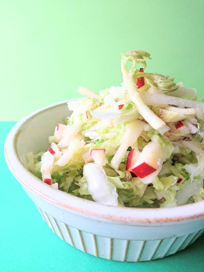うどと白菜の塩麹ドレッシングサラダの画像