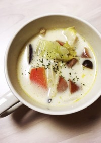 カフェの味♡おいもと白菜のミルクスープ