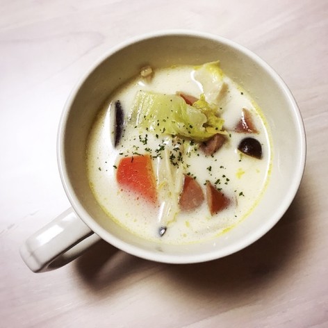 カフェの味♡おいもと白菜のミルクスープ