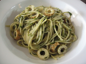 生青海苔のスパゲティ