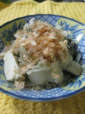 新玉ねぎとナスとキノコのゆずポンがけ