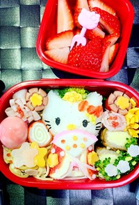 キティちゃん 雛祭り 弁当 キャラ弁
