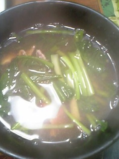 カルシウムたっぷりいわしと小松菜のスープの写真