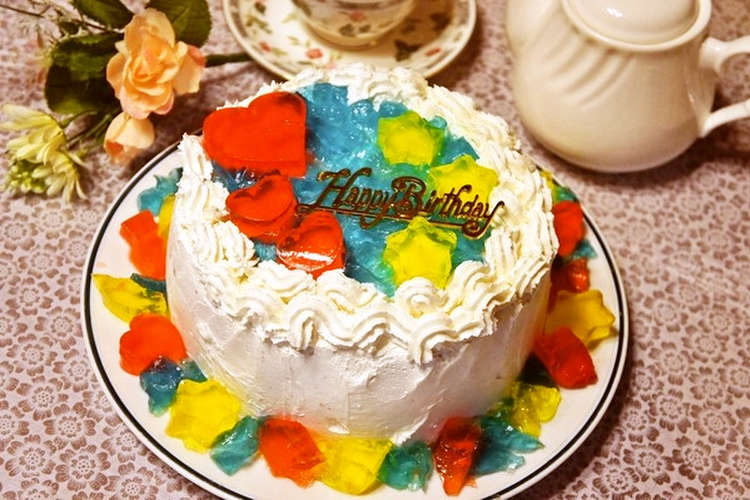 ココアスポンジde宝石を散らし様なケーキ レシピ 作り方 By Happyママ クックパッド