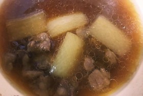 適当!レンジで大根と牛肉の煮物