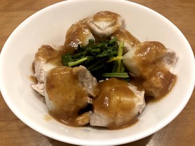 レンジでかぶ豚肉巻き酒蒸し 梅肉ソース