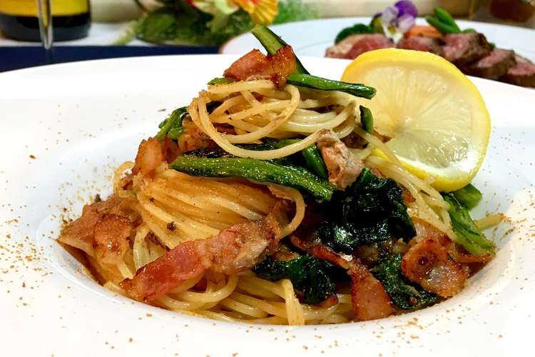 サバ缶アレンジ小松菜とベーコンのパスタ レシピ 作り方 By お家シェフkaiya クックパッド 簡単おいしいみんなのレシピが356万品