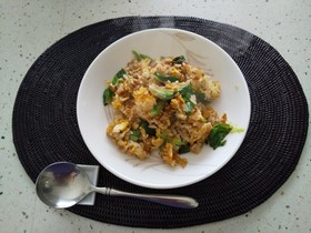 レタスと納豆のチャーハン