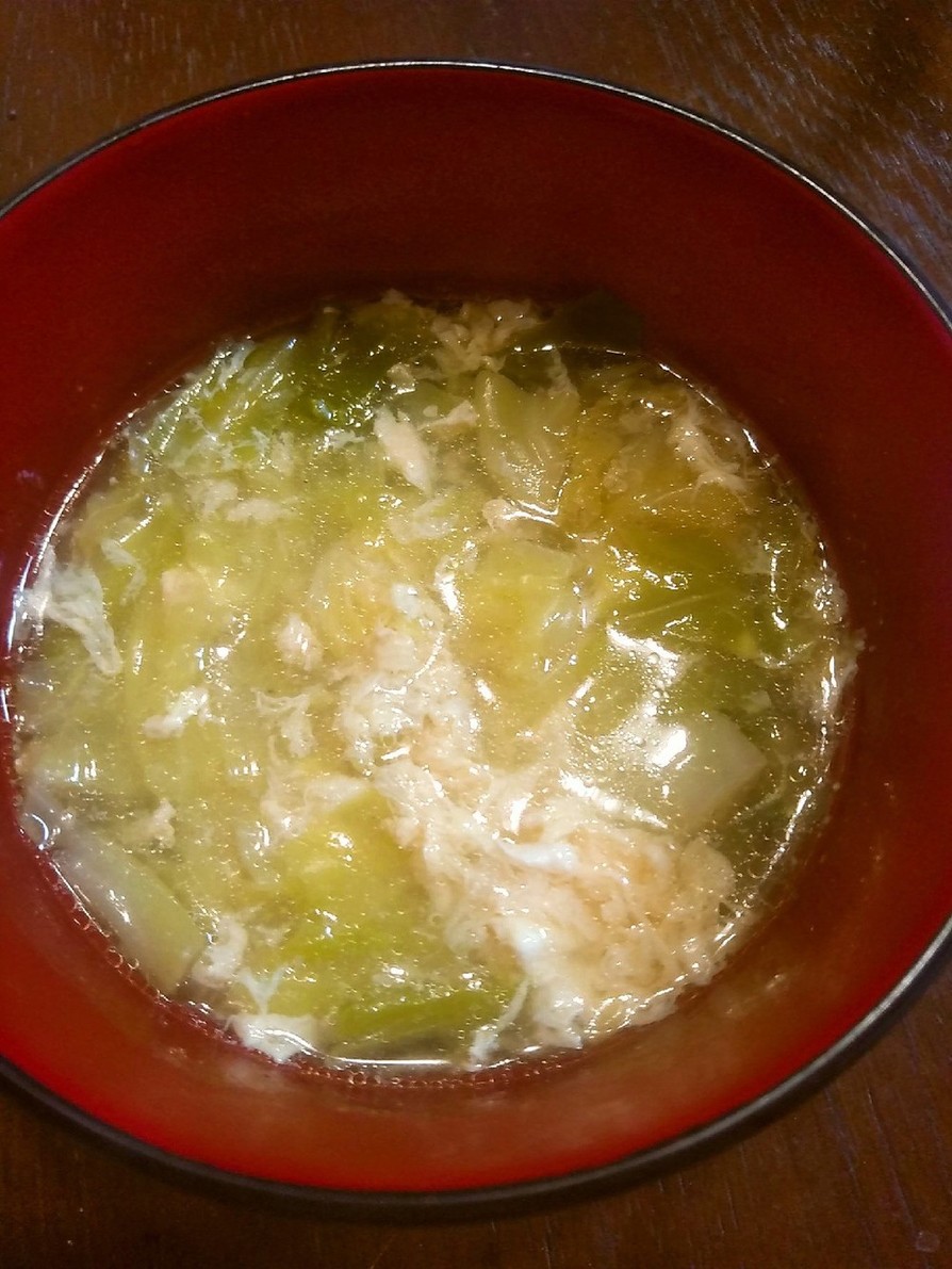 キャベツのふわふわ卵スープの画像