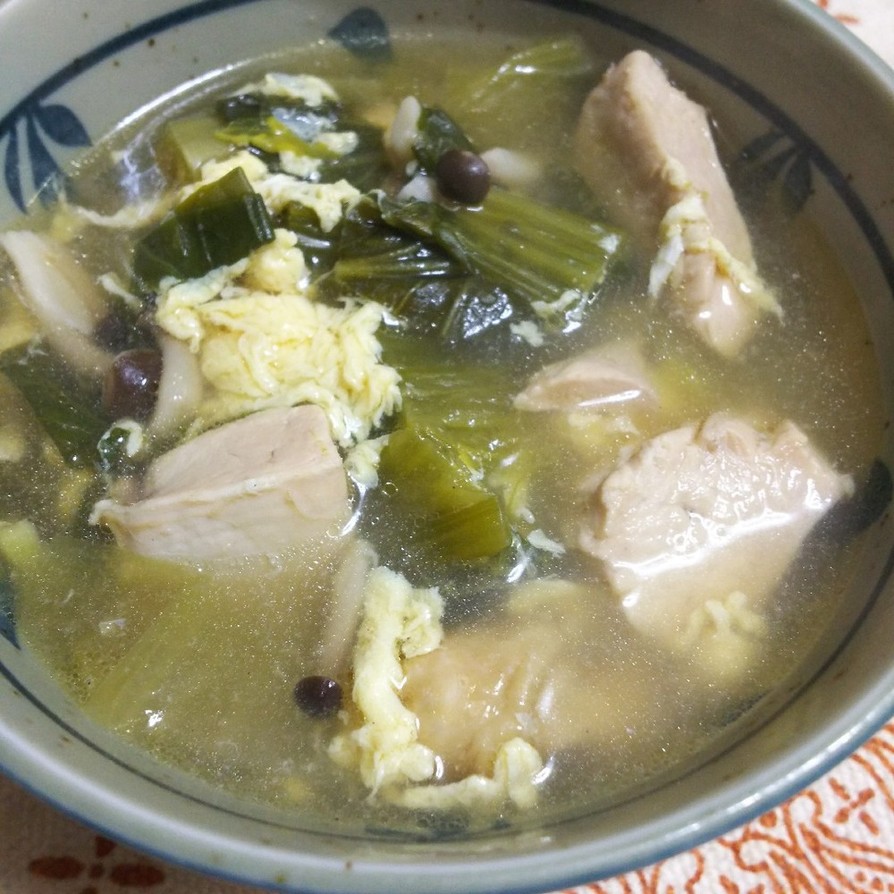 鶏ムネとチンゲン菜の中華スープの画像