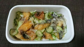 塩サバと新玉ねぎのレモンマリネ
