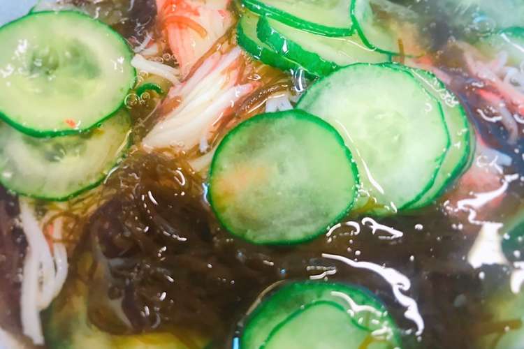 市販のもずく酢できゅうりとカニカマ酢の物 レシピ 作り方 By かっちゃん杉 クックパッド 簡単おいしいみんなのレシピが366万品