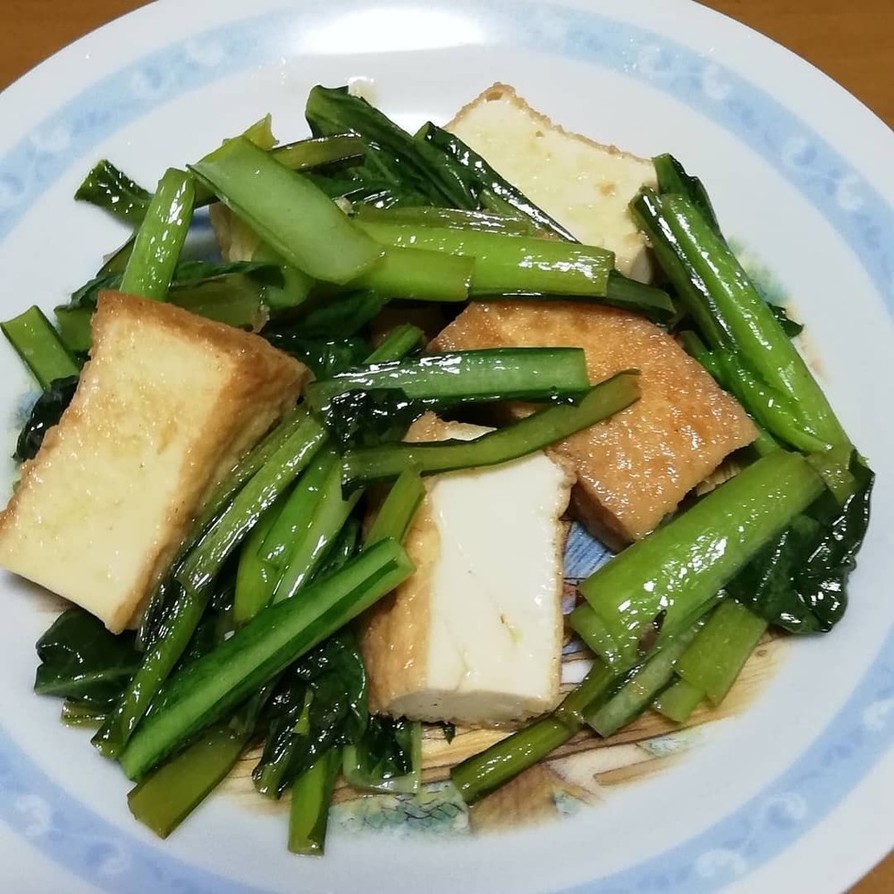 小松菜と厚揚げ炒めポン酢かけの画像