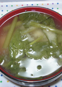 小松菜とじゃがいものお味噌汁