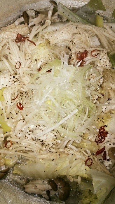 高タンパク低脂質　ささみ白菜蒸し鍋の写真