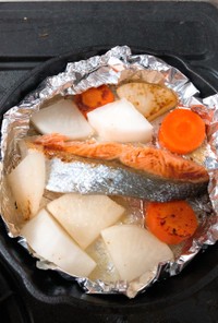 超カンタン☆鮭と根菜焼き