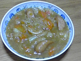 残り物一掃!キャベツカレースープ煮込み