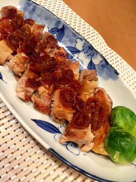 鶏の金柑乗せ
