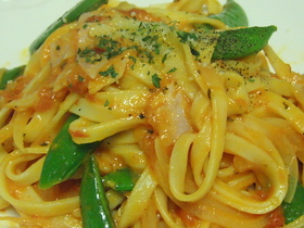 簡単!春野菜のトマトクリームパスタ♪
