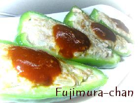 ピーマンの肉詰め 簡単手作りソース♪