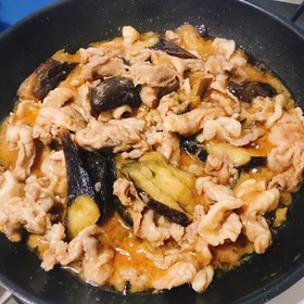 ナスと豚肉のピリ辛味噌炒め