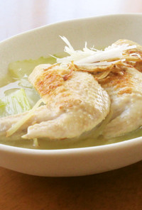 鶏手羽先と白菜の生姜スープ