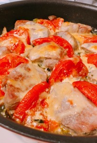トマトと豚ヒレ肉のオーブン焼き