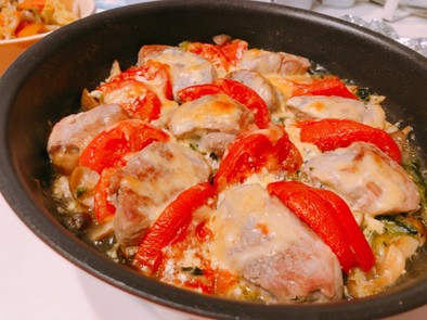 トマトと豚ヒレ肉のオーブン焼きの写真