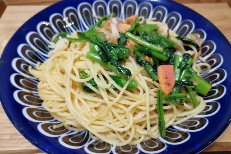 調味料2つ 菜の花とホタテのパスタ レシピ 作り方 By Chiyo8chi クックパッド