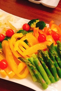 野菜の彩りばつぐん！簡単ディップサラダ