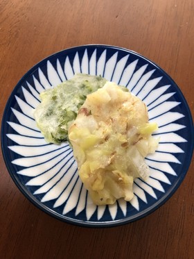 離乳食中期!卵なしお好み焼き (味2種類