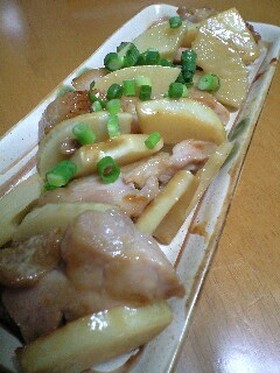 たけのこと鶏肉のマヨ照り焼き
