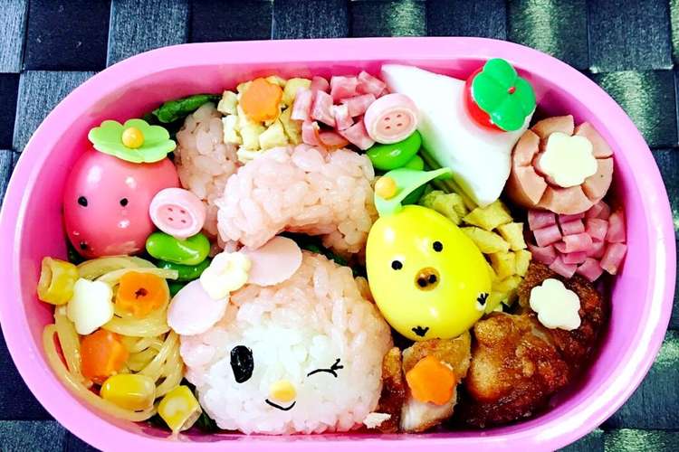 マイメロ マイメロディ弁当 キャラ弁 花 レシピ 作り方 By Erica66 クックパッド