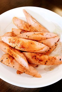 魚肉ソーセージのモチモチ醤油ソテー