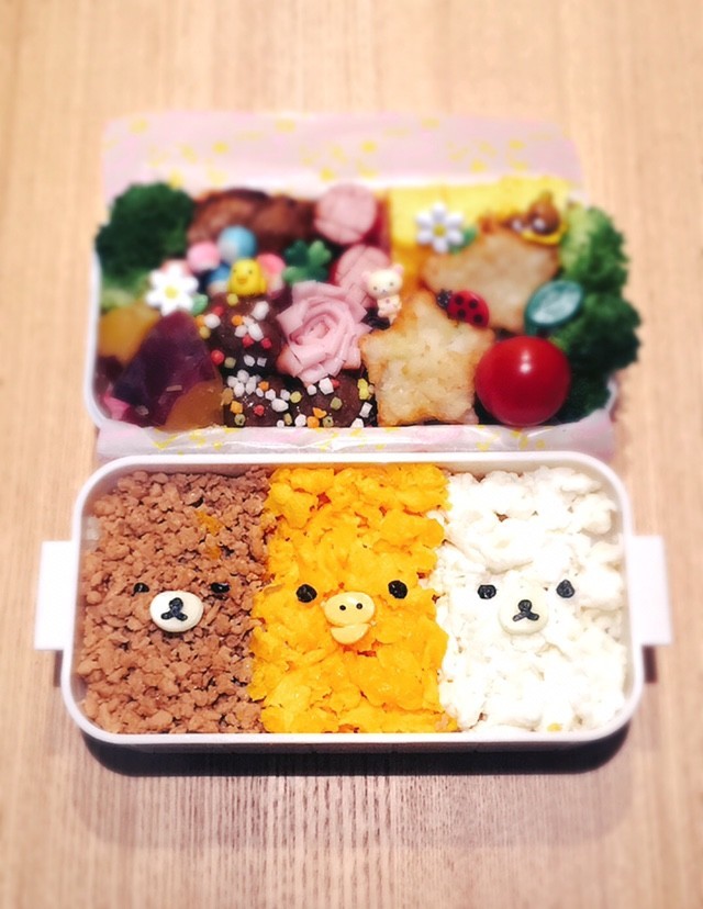 キャラ弁簡単リラックマかわいい3色弁当！の画像