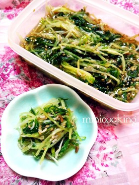 優しい味の水菜しらすのおかか胡麻浸し