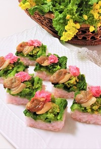 煮蛤、菜の花、桜のお寿司＊お花見ひな祭り